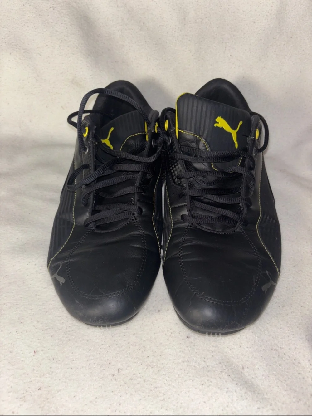 Puma Black and Yellow Men's Low-Profile Sneakers